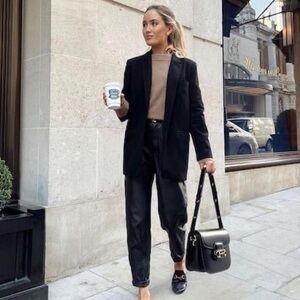 Christian Dior 100% Cashmere Black Blazer Suit Jacket Vintage 1980s Size 46R